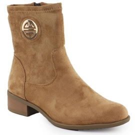 Botas de gamuza para mujeres con decoración beige jezzi 198-28