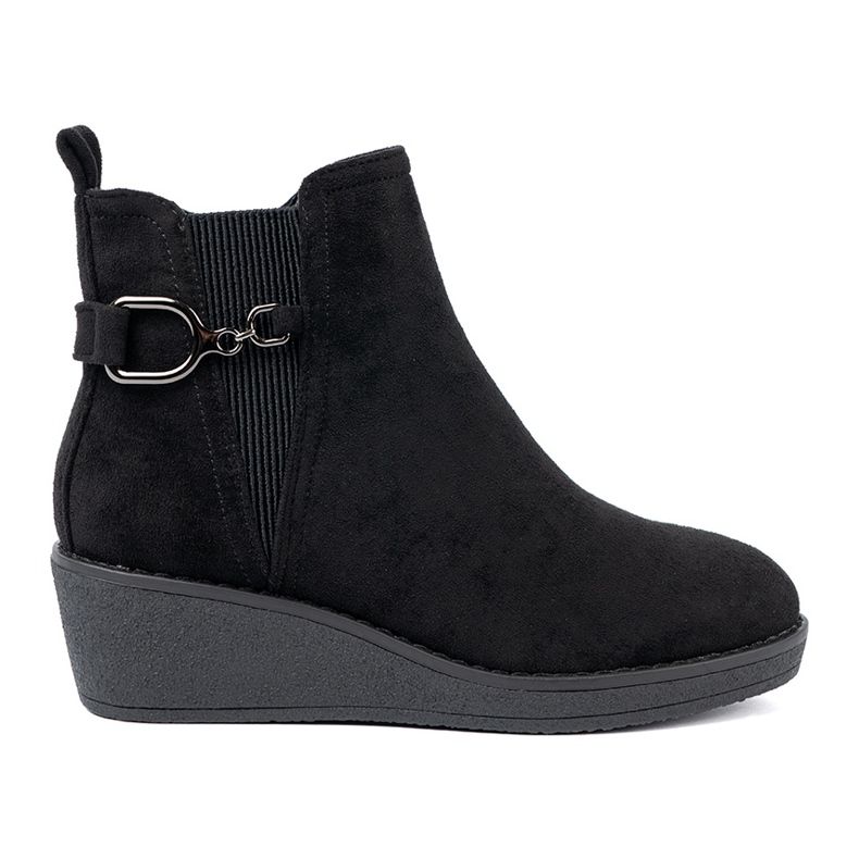Shelvt Botas de ante negras con una inserción flexible negro