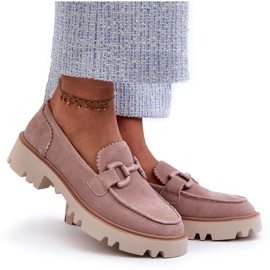 S.Barski Mocasines Mujer Ante Con Decoración D&amp;A TW117 Rosa