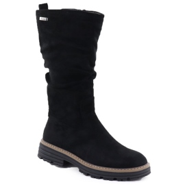 Botas aisladas para mujeres, negro arrugado M. Daszyński SA259-3