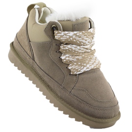 Zapatillas de cuero para mujeres zapatillas aisladas con pieles beige vinceza 97963