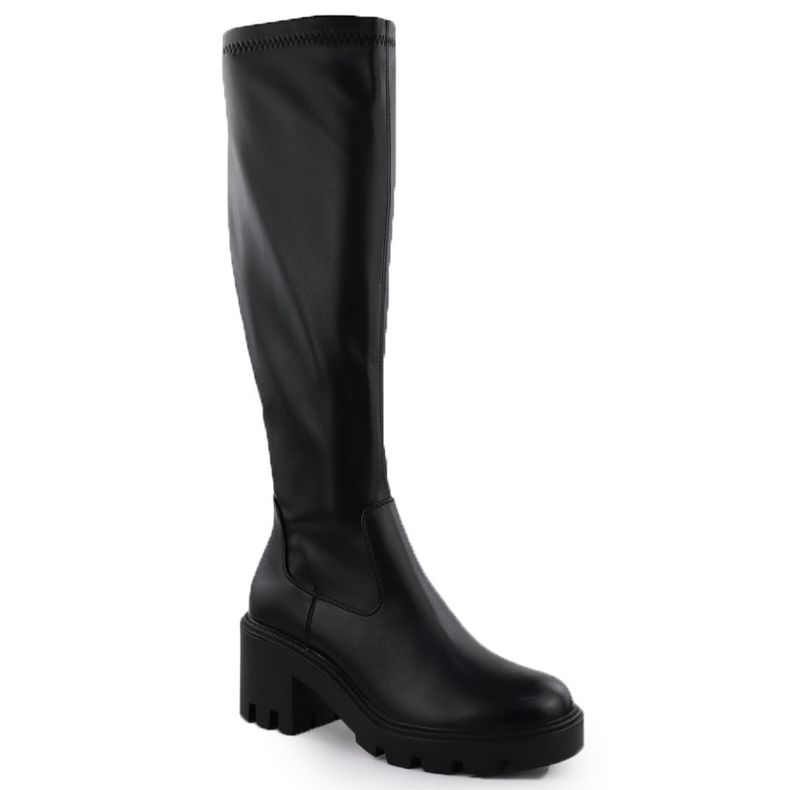 Botas para mujeres en el bloque Potocki negro SZ12533