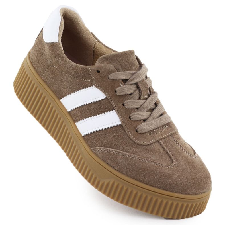 Zapatos de cuero para mujeres en la plataforma beige filippo dp6776