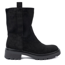Shelvt Botines elegantes con una suela gruesa y negra negro