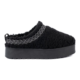 Shelvt Zapatos A'la botas de nieve en negro con bordado decorativo