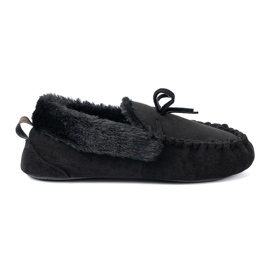 Shelvt Zapatillas suaves y negras como mocasines con arco negro