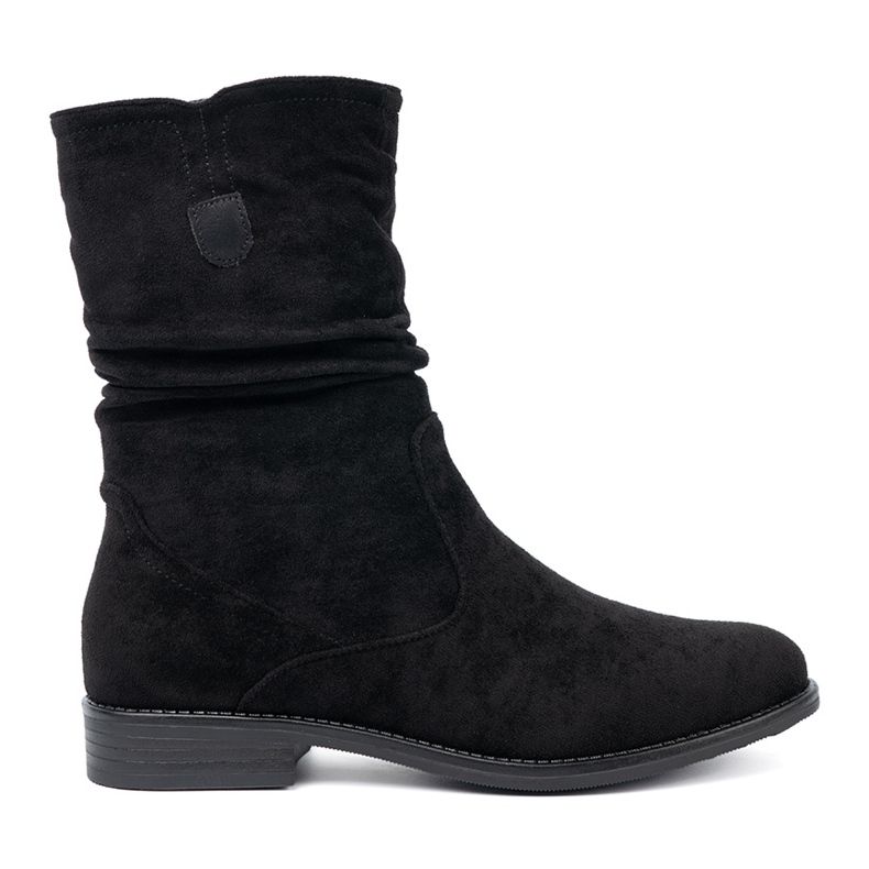 Shelvt Botas negras clásicas con una parte superior arrugada negro