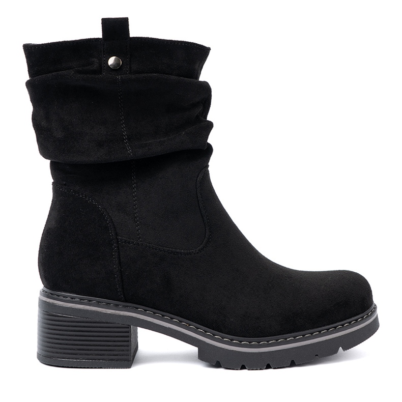 Shelvt Botas negras para mujeres con ceño decorativo negro