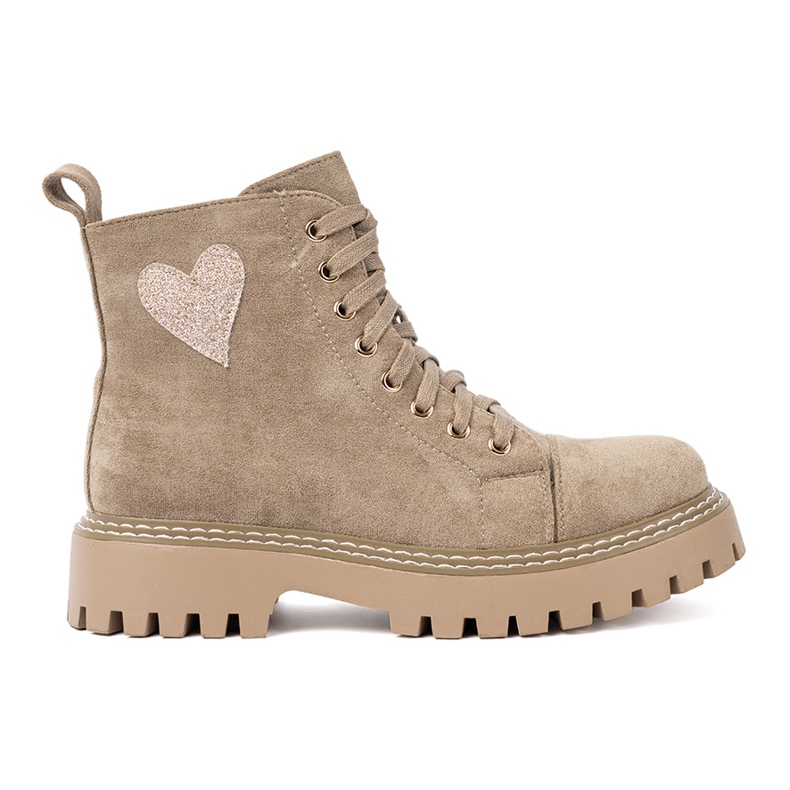 Shelvt Trabajadores beige con corazón y una suela gruesa