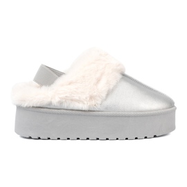 Shelvt Botas de nieve de plata con pelaje y plataforma
