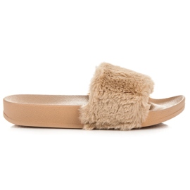 Via Giulia  Babuchas beige con pelo