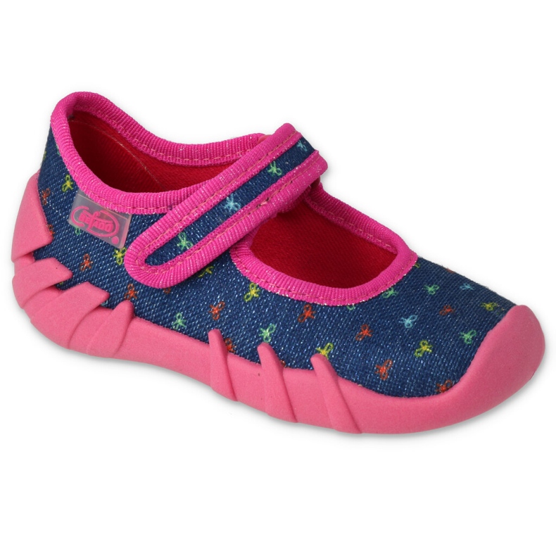 Pantuflas infantiles befado 109P255 azul marino/rosa