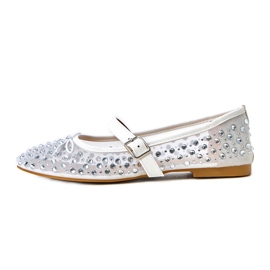 Ballerinas de malla blanca con cristales de elasid blanco