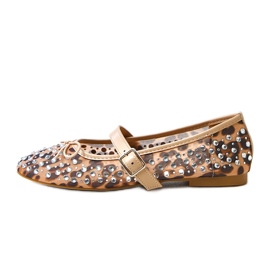 Bailarinas de malla de leopardo con cristales de elasid multicolor