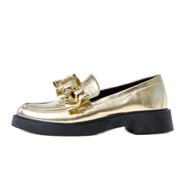 Mocasines dorados con arco y oso de peluche Teriwa