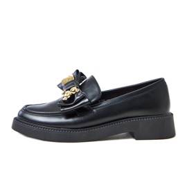 Mocasines negros con arco y oso de peluche Teriwa