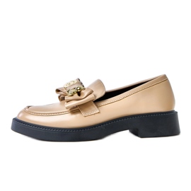 Mocasines beige con arco y oso de Teriwa