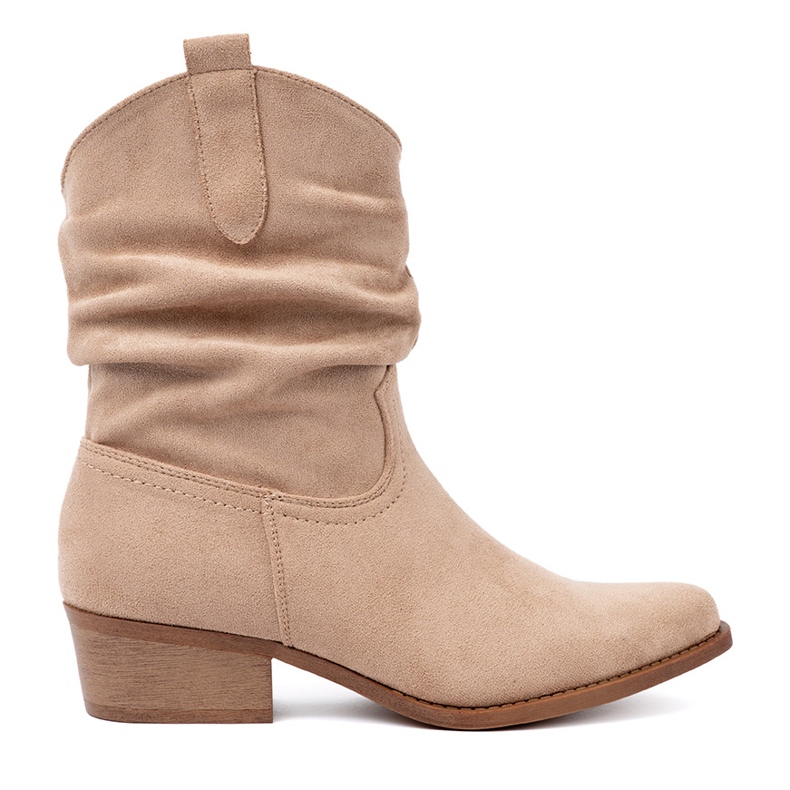 Shelvt Botas beige de mujer con un corte clásico Shelvt Botas beige de mujer con un corte clásico