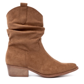 Shelvt Botas de mujer marrones con un corte clásico marrón