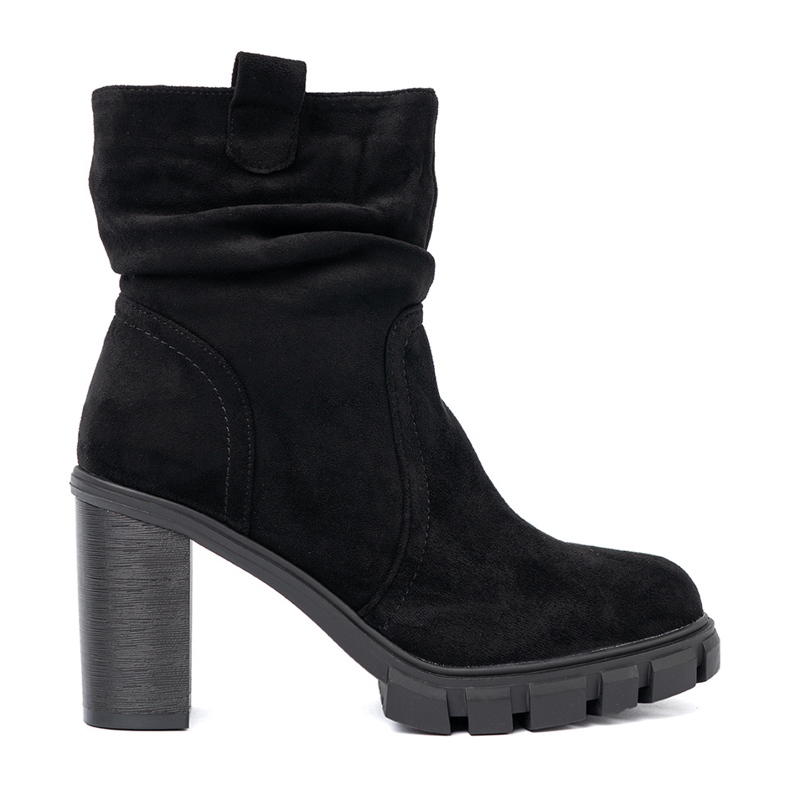 Shelvt Botas negras elegantes con una parte superior arrugada negro