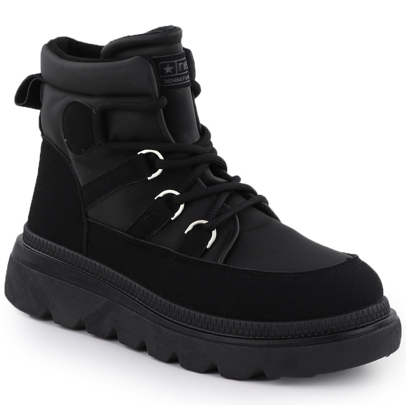 Botas para mujeres en la plataforma Black News 9247 negro