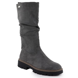 Botas aisladas para mujeres, gris arrugado M. Daszyński SA259-3