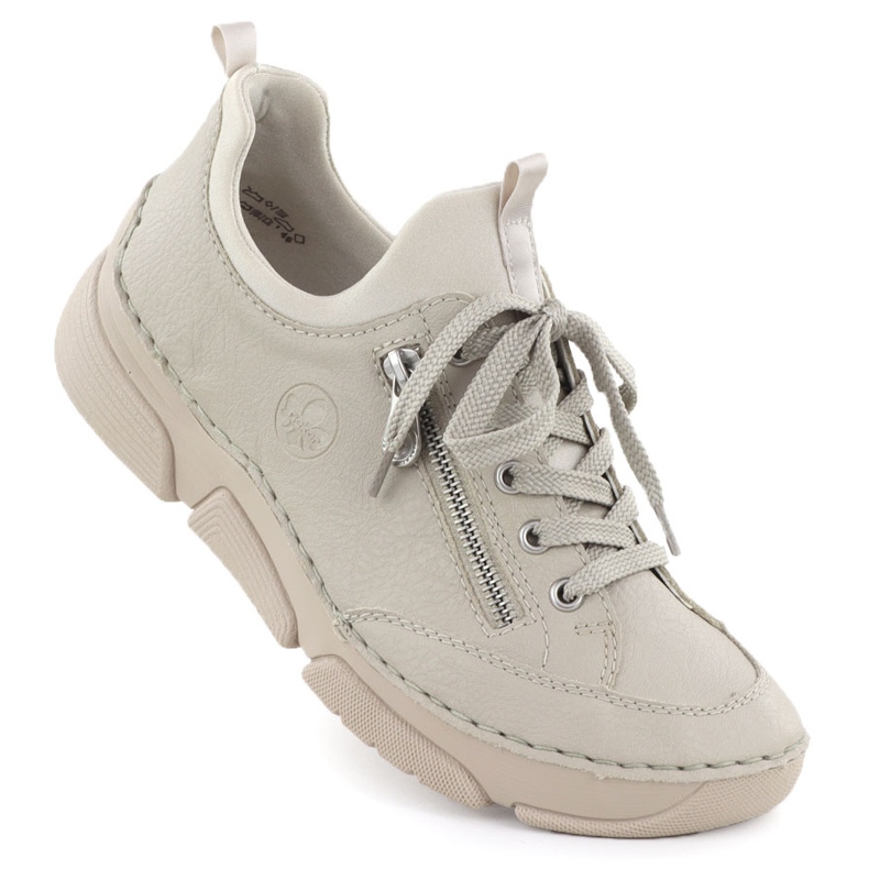 Zapatos cómodos para mujeres Black Rieker 45973-60 beige