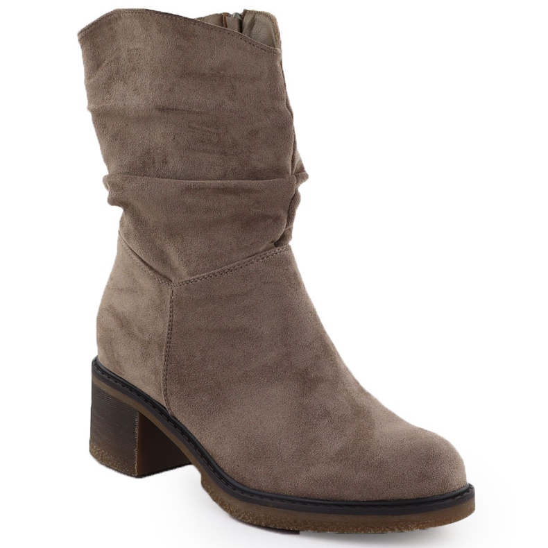 Botas de gamuza para mujeres beige potocki z25-cn51303