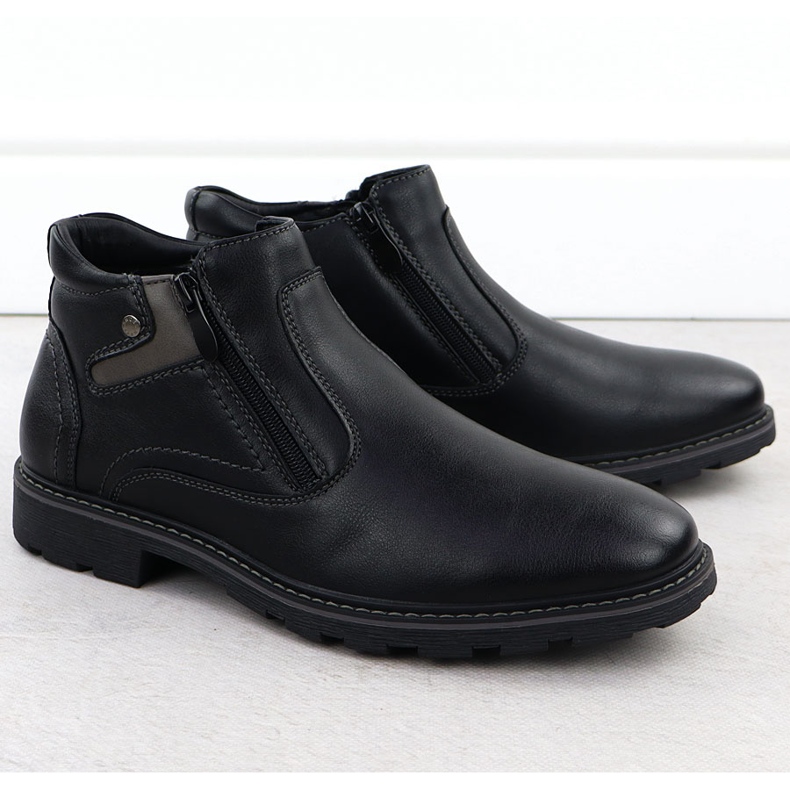 Botas para hombres Botas aisladas para controles deslizantes Black Vanhorn AN71309 negro