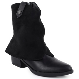 Jezzi Botas de mujer Botas de vaquero negros RMR2382-10