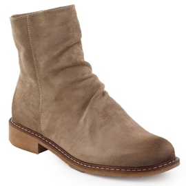 Botas de gamuza para mujeres Brown Potocki Z25-SZ12716 beige