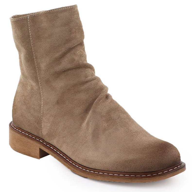 Botas de gamuza para mujeres Brown Potocki Z25-SZ12716 beige