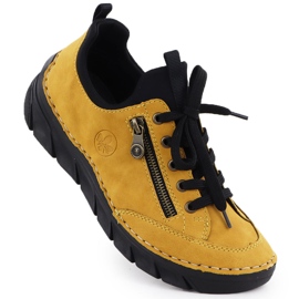 Zapatos para mujeres cómodos amarillos Rieker 55073-68