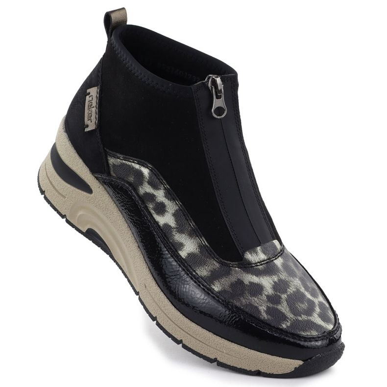 Botas para mujeres en cuñas Black Rieker N9362-00 Botas para mujeres en cuñas Black Rieker N9362-00