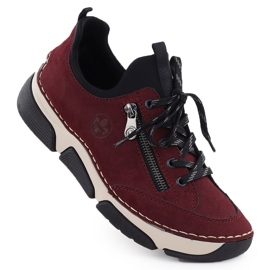 Cómoda Borgoña para mujeres Rieker 45973-36 rojo