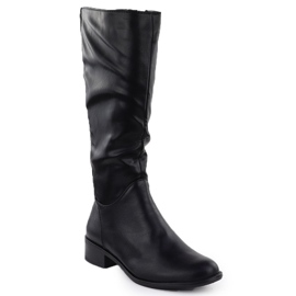 Botas de cuero para mujeres Jezzi Black ASA198-19