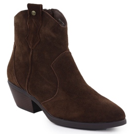 Botas de cuero para mujeres Botas de vaquero marrón Big Star SS274463 Botas de cuero para mujeres Botas de vaquero marrón Big Star SS274463