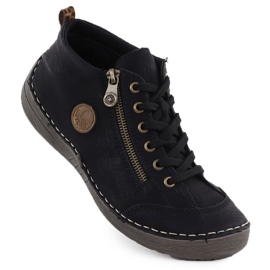 Las cómodas botas negras de las mujeres Black Rieker 52514-00