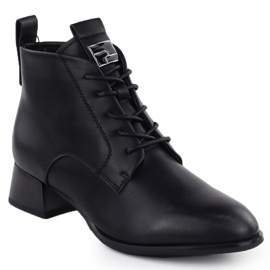 Negro Vinceza 66805 Tacones de cuero
