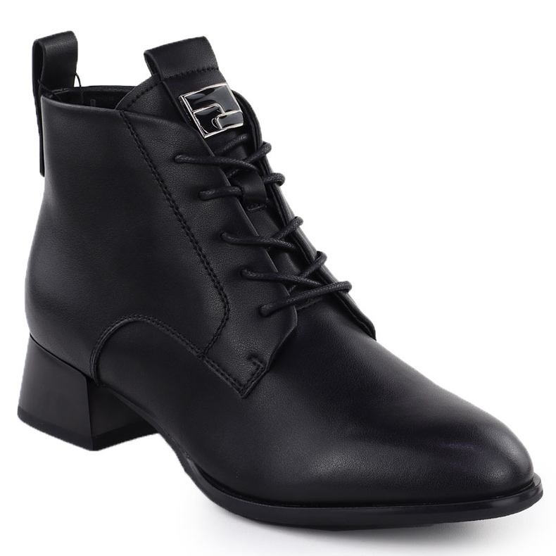 Negro Vinceza 66805 Tacones de cuero
