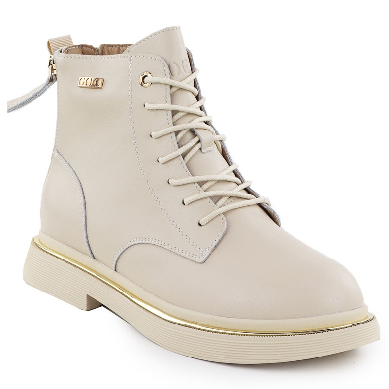 Botas de cuero para mujeres Goe SS2N4101 beige