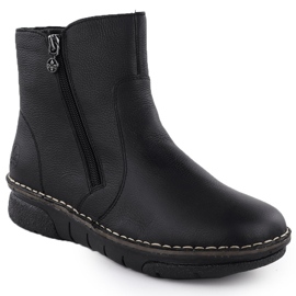 El cómodo Rieker Black Rieker de cuero para mujeres 73365-00