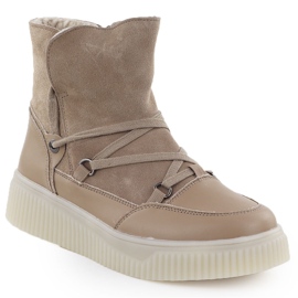 Botas de cuero para mujeres beige filippo dbt7162