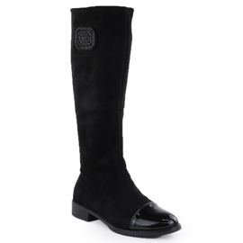 Botas de gamuza pintadas, negro M. Daszyński MR2251-19