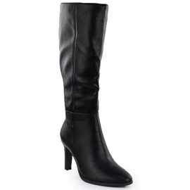 Botas en un jezzi negro Jezzi Black ASA271-2 de un tacón alto