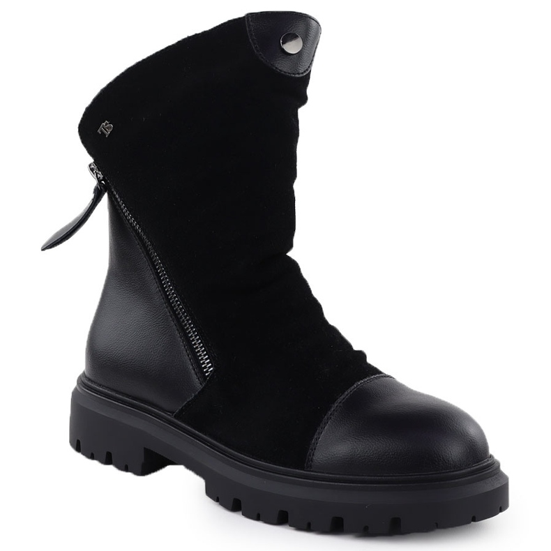 Botas de cuero para mujeres en la plataforma Black T.Sokolski Z25-163