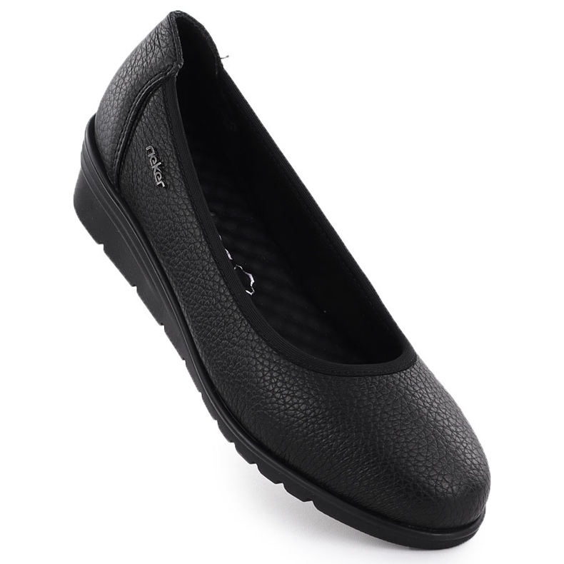 Zapatos de cuero para mujeres, Black Rieker L5360-00