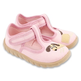 Zapatillas para niños de Befado 627p012 Aplicación de perros rosado