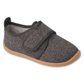 Pantuflas infantiles befado con aplicación de piel 902Y022 gris