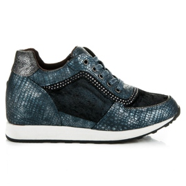 Kylie Deportivas Cuña Con Estampado azul Kylie Deportivas Cuña Con Estampado azul